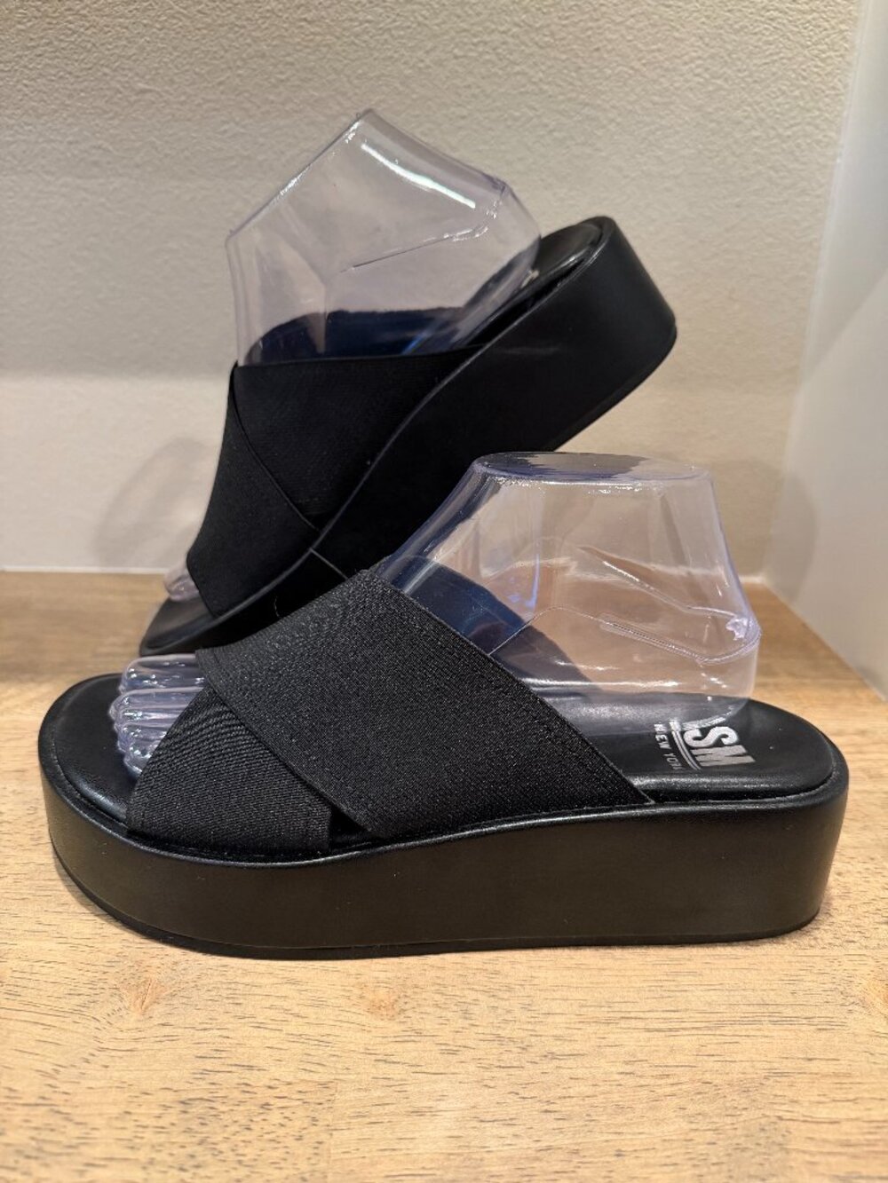 Steve Madden Black Halsey Platform Sandals Size 8.5